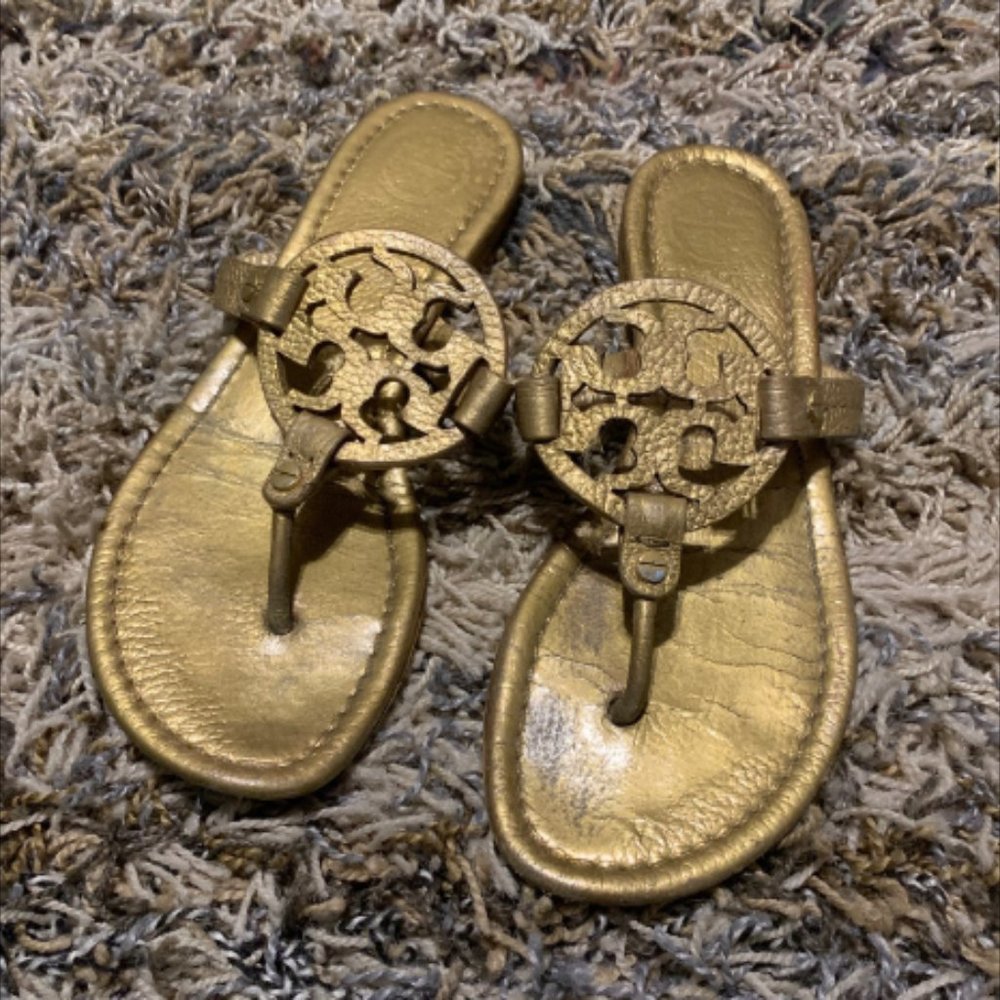 GOLD Tory burch miller sandals